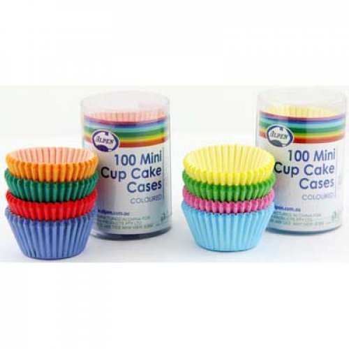 Mini Cup Cake Cases COLOURED Pack 1200  #107165