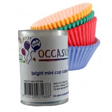 Mini Cup Cake Cases BRIGHT Assorted Pack 100  #107168