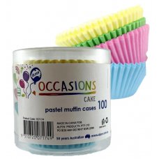 MUFFIN Cases PASTEL Assorted Pack 100  #107174