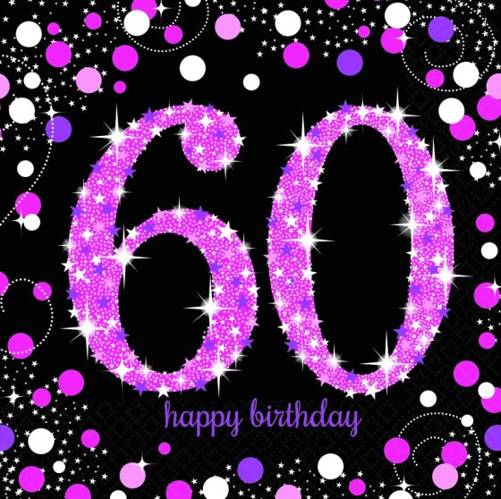 LUNCH Napkins PINK Celebration 60   33cm #9900619   16 pack