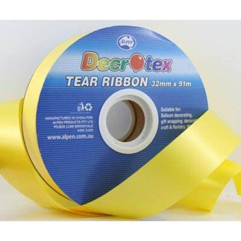 Ribbon Tear YELLOW 91m long x 32mm wide #205505 - Each