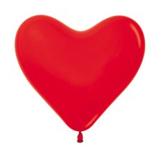 12cm SEMPERTEX Heart Fashion RED Plain Latex #206086 - Pack of 50
