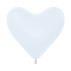 12cm SEMPERTEX Heart Fashion WHITE Plain Latex #206087 - Pack of 50