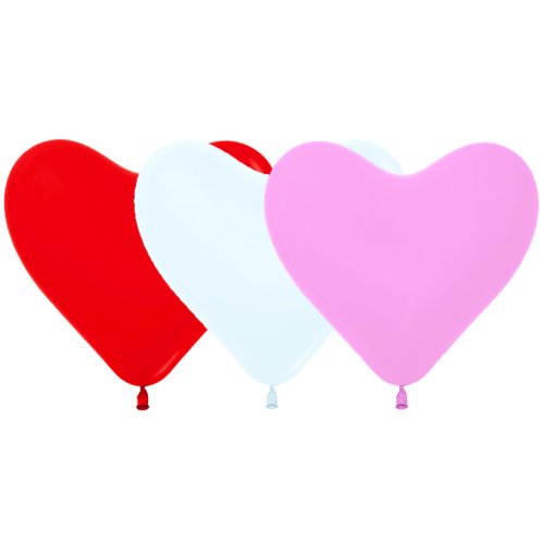 12cm SEMPERTEX Heart Fashion MIX Plain Latex #206089 - Pack of 100