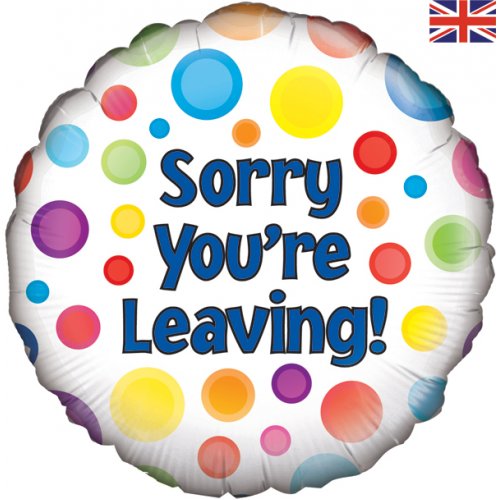 45cm Round Foil Sorry You're Leaving Dots #AP210811 - Each (Pkgd.) 228663