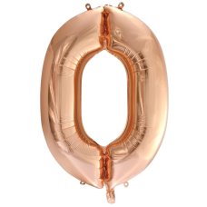 86cm Foil Number Zero ROSE GOLD #AP213740 - Each (Pkgd.)