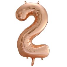 86cm Foil Number Two ROSE GOLD #AP213742 - Each (Pkgd.)