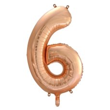 86cm Foil Number Six ROSE GOLD #AP213746- Each (Pkgd.)
