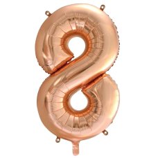 86cm Foil Number Eight ROSE GOLD #AP213748- Each (Pkgd.)