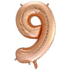 86cm Foil Number Nine ROSE GOLD #AP213749- Each (Pkgd.)