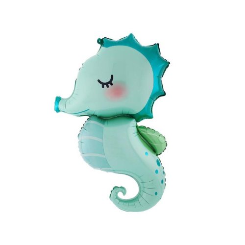 98cm Shape Foil Blue SEAHORSE 214118 - Each (pkgd.)