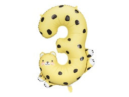 98cm Number Foil THREE Cheetah #FS261633 - Each (Pkgd.)