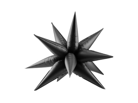Party Deco Spike Star 70cm Glossy BLACK Balloon #2668010 - each