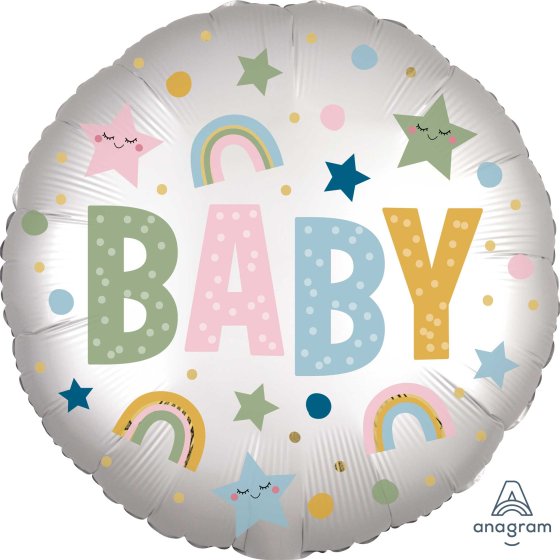45cm Round Foil Natural BABY Satin Infused #41659 - Each (Pkgd.)
