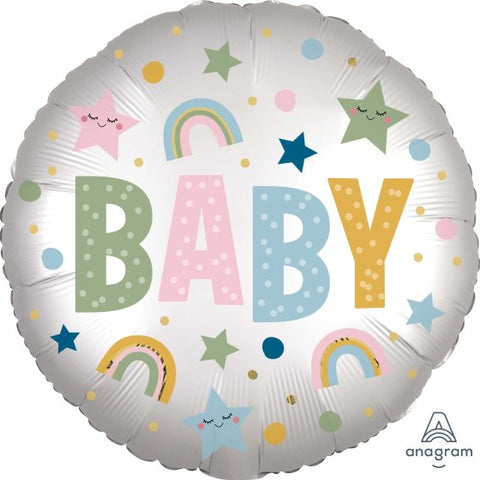 45cm Round Foil Natural BABY Satin Infused #41659 - Each (Pkgd.)