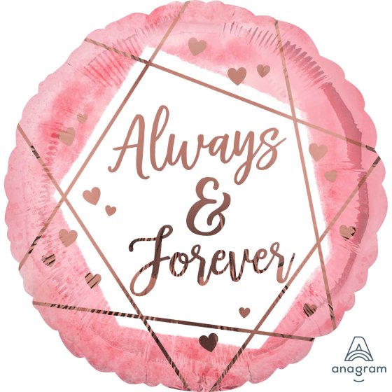 45cm Round Foil Always and Forever Watercolour #41767 - Each (Pkgd.)