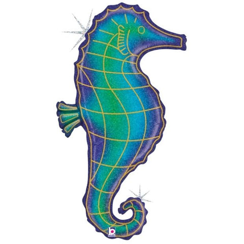 90cm Shape Foil Glitter Seahorse Holographic #35951 - Each (Pkgd.)