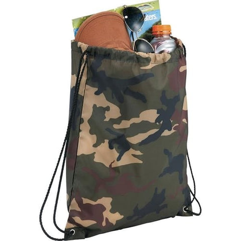 Oriole Camo Drawstring Bag Drawstring Bag GREEN #7148G