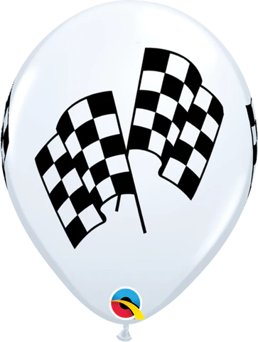 28cm Round White Racing Flags #37118-10 - Pack of 10