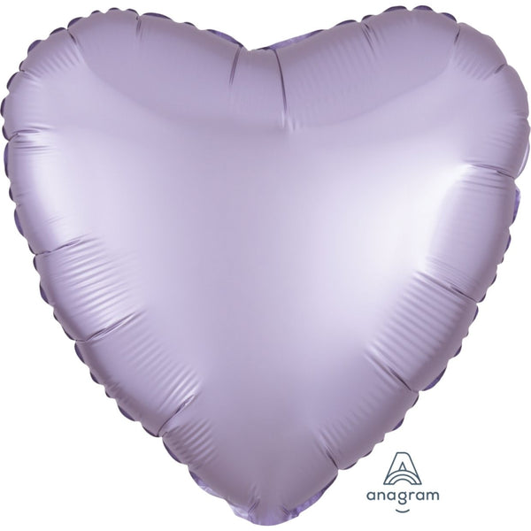 45cm Heart Foil PASTEL LILAC Satin Luxe #39905 - Each (pkgd.)