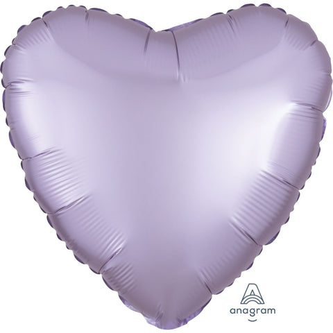 45cm Heart Foil PASTEL LILAC Satin Luxe #39905 - Each (pkgd.)