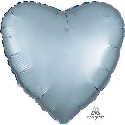 45cm Heart Foil PASTEL BLUE Satin Luxe #HA39911 - Each (pkgd.)