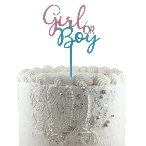 Cake Topper Acrylic GIRL or BOY Pink & Blue #443048
