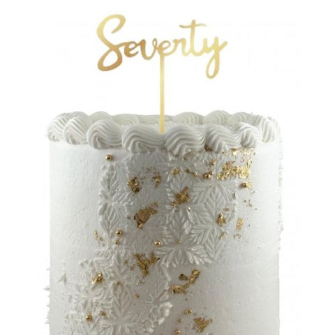 Cake Topper Acrylic SEVENTY Gold #443112