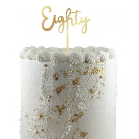 Cake Topper Acrylic EIGHTY Gold #443117