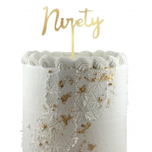 Cake Topper Acrylic NINETY Gold #443121