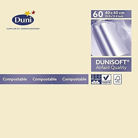 Dunisoft Napkins 40cm Dinner CREAM Single pack of 60 #APDU117278-1