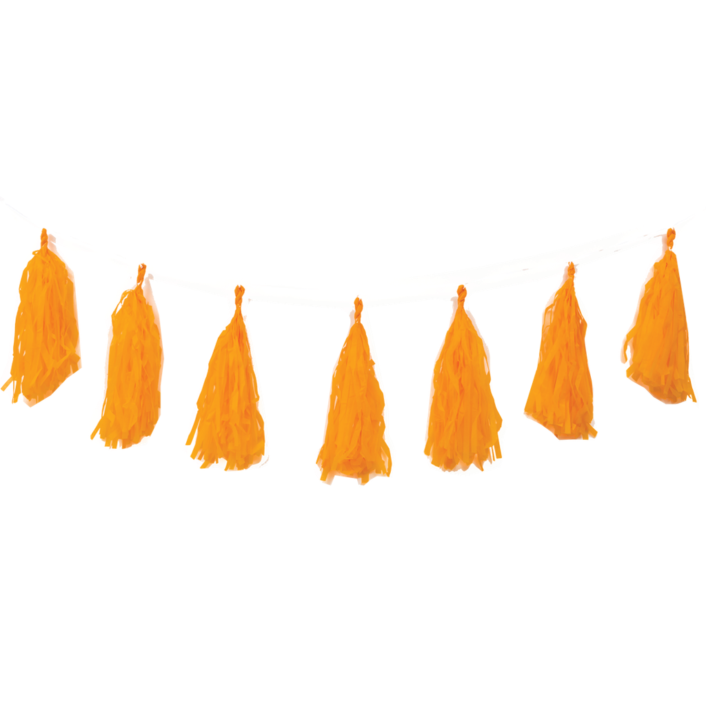 FS Tassel Garland TANGERINE 12Pk 3m #FS5203TGP
