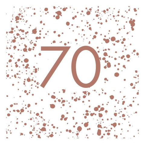 ROSE GOLD 70th Birthday LUNCH Napkins 16.5cm x 16.5cm #8844547 16 pack