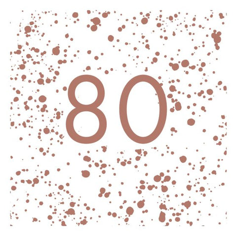 ROSE GOLD 80th Birthday LUNCH Napkins 16.5cm x 16.5cm #8844554 16 pack