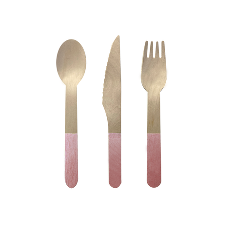 Wooden CUTLERY Set ROSE 30pk #6017ROP