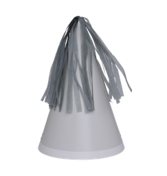 Party HAT With Paper Tassel COOL GREY 10pk #FS6150CGP