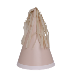 Party HAT With Paper Tassel WHITE SAND 10pk #FS6150WSP