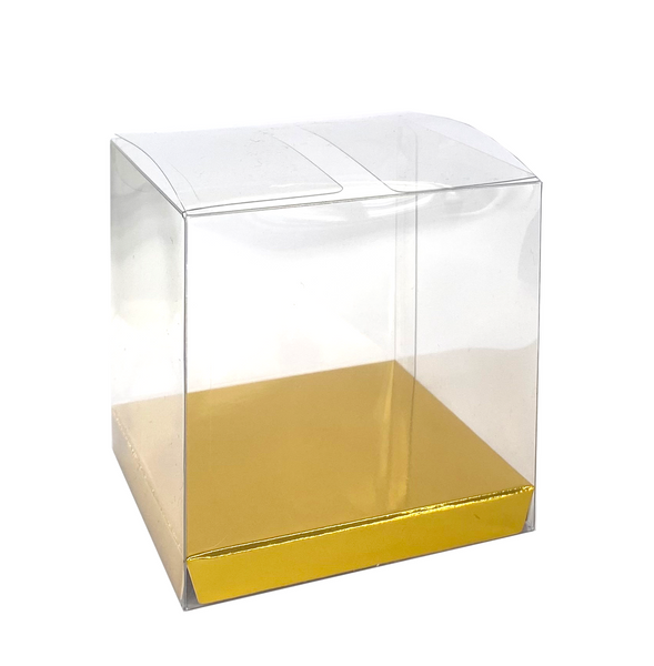Favour Box Clear & Metallic Gold 10Pk #FS6250MGP
