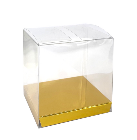 Favour Box Clear & Metallic Gold 10Pk #FS6250MGP