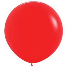90cm Round Fashion RED Plain Latex #7091116- Each