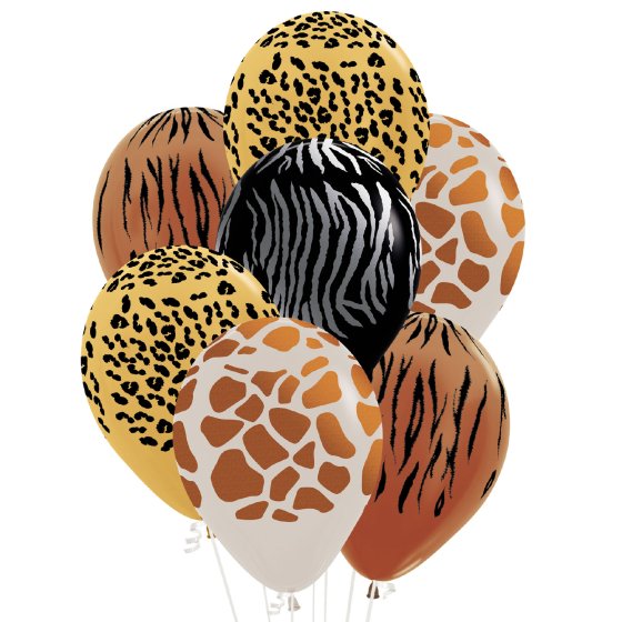 30cm Round Latex ANIMAL Print Assorted #20015060 - Pack of 25
