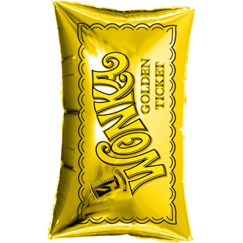 70cm Foil Shape Willy WONKA Golden Ticket 8884936 - each pkgd