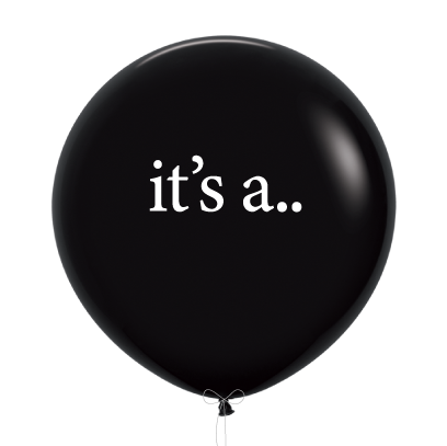 90cm Latex Gender Reveal It's A ... Black pack of 1 #FS79620923