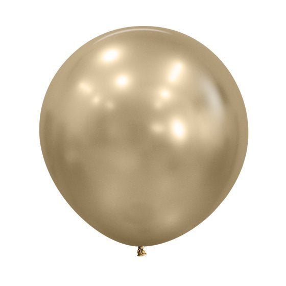 60cm Latex Round Plain Silk GOLD DUST #20019332- Pack of 3
