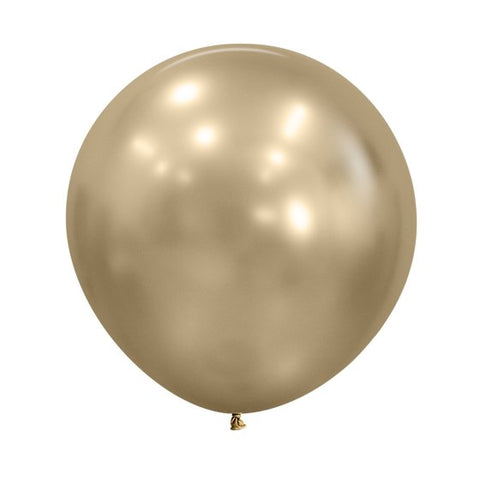 60cm Latex Round Plain Silk GOLD DUST #20019332- Pack of 3
