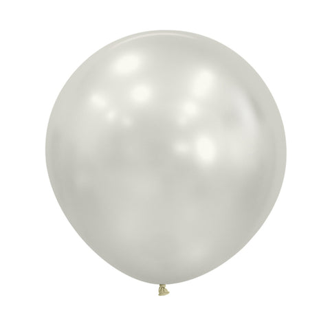 60cm Latex Round Plain Silk OYSTER WHITE #20019351- Pack of 3