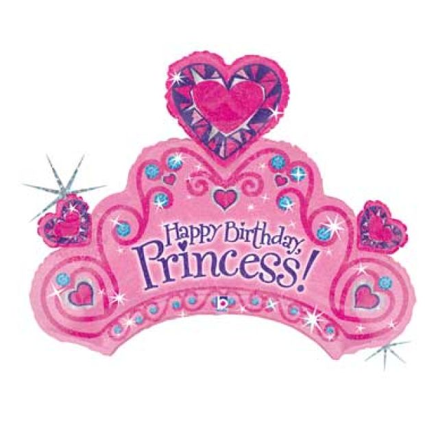86cm Foil Balloon BIRTHDAY Princess Tiara #HA85589 - Each (Pkgd.)