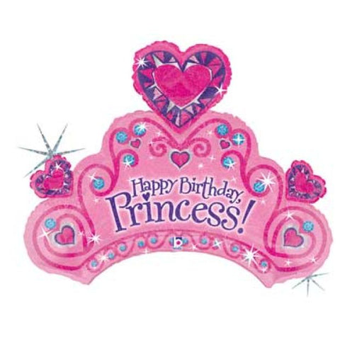 86cm Foil Balloon BIRTHDAY Princess Tiara #HA85589 - Each (Pkgd.)