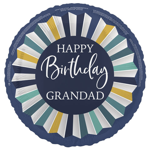 45cm Round Foil Happy Birthday GRANDAD #M85915- Each (Pkgd.)