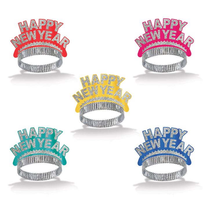Happy New Year Tiaras - Assorted #88751-Each